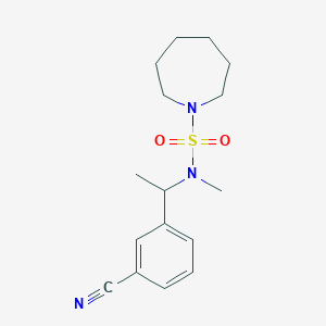 molecular formula C16H23N3O2S B7088169 N-[1-(3-cyanophenyl)ethyl]-N-methylazepane-1-sulfonamide 