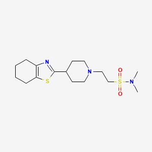 molecular formula C16H27N3O2S2 B7088284 N,N-dimethyl-2-[4-(4,5,6,7-tetrahydro-1,3-benzothiazol-2-yl)piperidin-1-yl]ethanesulfonamide 