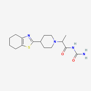 molecular formula C16H24N4O2S B7088289 N-carbamoyl-2-[4-(4,5,6,7-tetrahydro-1,3-benzothiazol-2-yl)piperidin-1-yl]propanamide 