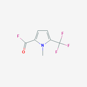 molecular formula C7H5F4NO B070883 1-Methyl-5-(trifluoromethyl)-1H-pyrrole-2-carbonyl fluoride CAS No. 170693-22-8