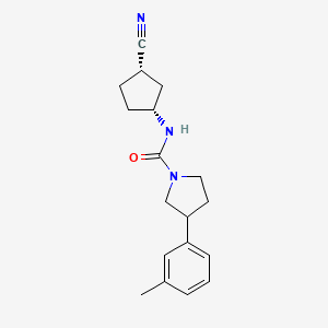molecular formula C18H23N3O B7088335 N-[(1R,3S)-3-cyanocyclopentyl]-3-(3-methylphenyl)pyrrolidine-1-carboxamide 