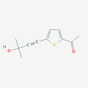 molecular formula C11H12O2S B070884 1-[5-(3-Hydroxy-3-methylbut-1-ynyl)-2-thienyl]ethan-1-one CAS No. 175203-51-7