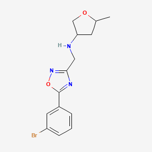 molecular formula C14H16BrN3O2 B7088817 N-[[5-(3-bromophenyl)-1,2,4-oxadiazol-3-yl]methyl]-5-methyloxolan-3-amine 