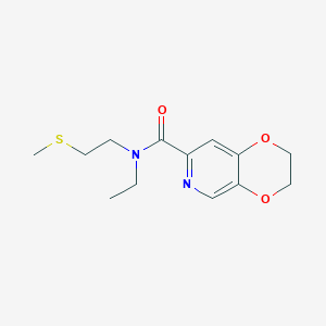 molecular formula C13H18N2O3S B7088849 N-ethyl-N-(2-methylsulfanylethyl)-2,3-dihydro-[1,4]dioxino[2,3-c]pyridine-7-carboxamide 