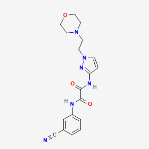 molecular formula C18H20N6O3 B7089583 N'-(3-cyanophenyl)-N-[1-(2-morpholin-4-ylethyl)pyrazol-3-yl]oxamide 