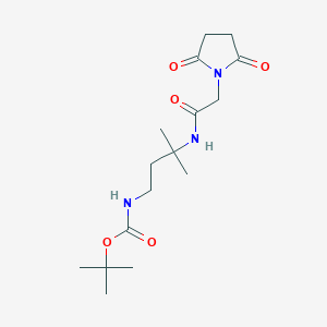 molecular formula C16H27N3O5 B7089807 tert-butyl N-[3-[[2-(2,5-dioxopyrrolidin-1-yl)acetyl]amino]-3-methylbutyl]carbamate 