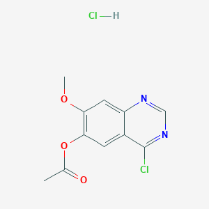 molecular formula C11H10Cl2N2O3 B070899 4-Chloro-7-methoxyquinazolin-6-yl acetate hydrochloride CAS No. 179688-54-1