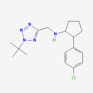 molecular formula C17H24ClN5 B7089998 N-[(2-tert-butyltetrazol-5-yl)methyl]-2-(4-chlorophenyl)cyclopentan-1-amine 
