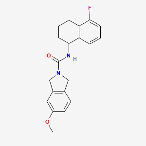 molecular formula C20H21FN2O2 B7090108 N-(5-fluoro-1,2,3,4-tetrahydronaphthalen-1-yl)-5-methoxy-1,3-dihydroisoindole-2-carboxamide 