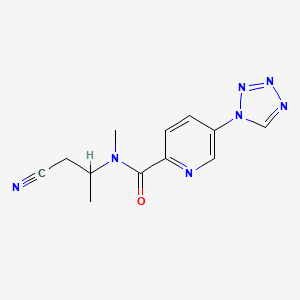 molecular formula C12H13N7O B7090160 N-(1-cyanopropan-2-yl)-N-methyl-5-(tetrazol-1-yl)pyridine-2-carboxamide 