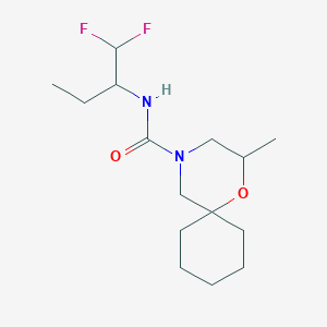 molecular formula C15H26F2N2O2 B7090252 N-(1,1-difluorobutan-2-yl)-2-methyl-1-oxa-4-azaspiro[5.5]undecane-4-carboxamide 