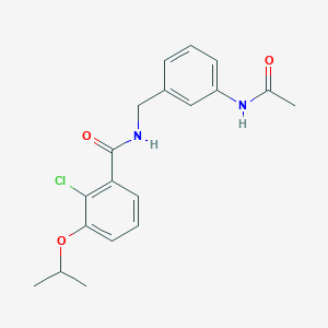 molecular formula C19H21ClN2O3 B7090549 N-[(3-acetamidophenyl)methyl]-2-chloro-3-propan-2-yloxybenzamide 