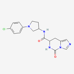 molecular formula C17H18ClN5O2 B7090566 N-[1-(4-chlorophenyl)pyrrolidin-3-yl]-5-oxo-7,8-dihydro-6H-imidazo[1,5-c]pyrimidine-7-carboxamide 
