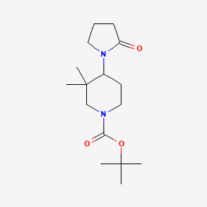 molecular formula C16H28N2O3 B7090573 Tert-butyl 3,3-dimethyl-4-(2-oxopyrrolidin-1-yl)piperidine-1-carboxylate 