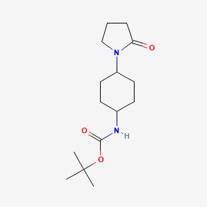molecular formula C15H26N2O3 B7090584 tert-butyl N-[4-(2-oxopyrrolidin-1-yl)cyclohexyl]carbamate 