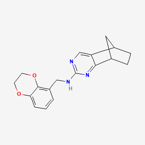 molecular formula C18H19N3O2 B7090635 N-(2,3-dihydro-1,4-benzodioxin-5-ylmethyl)-3,5-diazatricyclo[6.2.1.02,7]undeca-2,4,6-trien-4-amine 