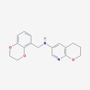 molecular formula C17H18N2O3 B7090636 N-(2,3-dihydro-1,4-benzodioxin-5-ylmethyl)-3,4-dihydro-2H-pyrano[2,3-b]pyridin-6-amine 