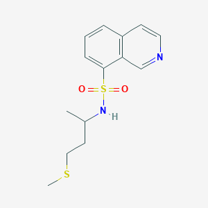 molecular formula C14H18N2O2S2 B7091046 N-(4-methylsulfanylbutan-2-yl)isoquinoline-8-sulfonamide 