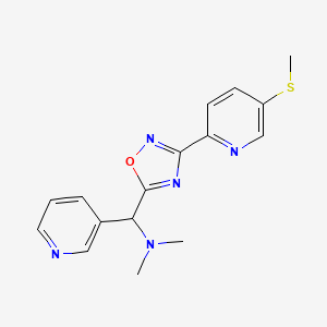 molecular formula C16H17N5OS B7091387 N,N-dimethyl-1-[3-(5-methylsulfanylpyridin-2-yl)-1,2,4-oxadiazol-5-yl]-1-pyridin-3-ylmethanamine 