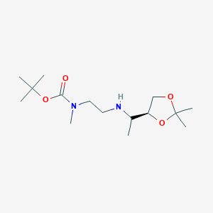 molecular formula C15H30N2O4 B7091538 tert-butyl N-[2-[1-[(4S)-2,2-dimethyl-1,3-dioxolan-4-yl]ethylamino]ethyl]-N-methylcarbamate 