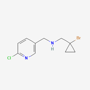 molecular formula C10H12BrClN2 B7091618 N-[(1-bromocyclopropyl)methyl]-1-(6-chloropyridin-3-yl)methanamine 