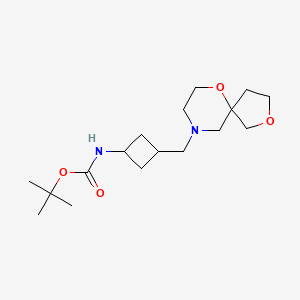 molecular formula C17H30N2O4 B7091635 tert-butyl N-[3-(2,6-dioxa-9-azaspiro[4.5]decan-9-ylmethyl)cyclobutyl]carbamate 