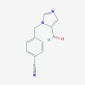 molecular formula C12H9N3O B070917 4-(5-Formyl-imidazol-1-ylmethyl)-benzonitrile CAS No. 183500-37-0