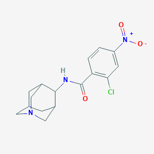 molecular formula C16H18ClN3O3 B7091783 N-(1-azatricyclo[3.3.1.13,7]decan-4-yl)-2-chloro-4-nitrobenzamide 