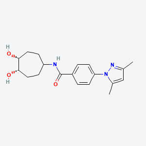 molecular formula C19H25N3O3 B7091813 N-[(4R,5S)-4,5-dihydroxycycloheptyl]-4-(3,5-dimethylpyrazol-1-yl)benzamide 