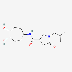 molecular formula C16H28N2O4 B7091819 N-[(4S,5R)-4,5-dihydroxycycloheptyl]-1-(2-methylpropyl)-5-oxopyrrolidine-3-carboxamide 