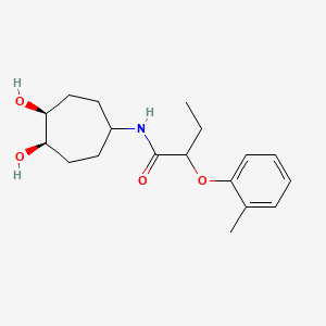 molecular formula C18H27NO4 B7091827 N-[(4R,5S)-4,5-dihydroxycycloheptyl]-2-(2-methylphenoxy)butanamide 