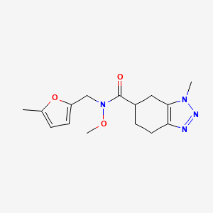molecular formula C15H20N4O3 B7091848 N-methoxy-3-methyl-N-[(5-methylfuran-2-yl)methyl]-4,5,6,7-tetrahydrobenzotriazole-5-carboxamide 