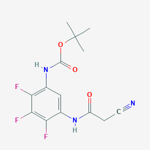molecular formula C14H14F3N3O3 B7091871 tert-butyl N-[5-[(2-cyanoacetyl)amino]-2,3,4-trifluorophenyl]carbamate 