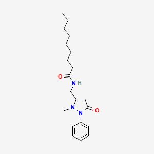 molecular formula C20H29N3O2 B7091979 N-[(2-methyl-5-oxo-1-phenylpyrazol-3-yl)methyl]nonanamide 