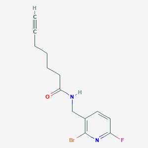 molecular formula C13H14BrFN2O B7092061 N-[(2-bromo-6-fluoropyridin-3-yl)methyl]hept-6-ynamide 