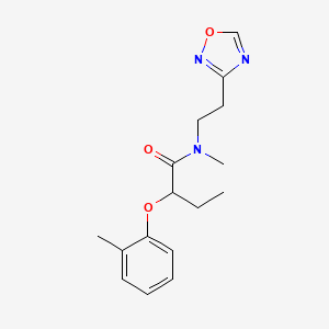 molecular formula C16H21N3O3 B7092095 N-methyl-2-(2-methylphenoxy)-N-[2-(1,2,4-oxadiazol-3-yl)ethyl]butanamide 