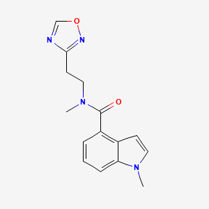molecular formula C15H16N4O2 B7092099 N,1-dimethyl-N-[2-(1,2,4-oxadiazol-3-yl)ethyl]indole-4-carboxamide 