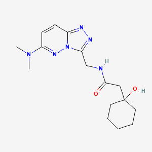molecular formula C16H24N6O2 B7092106 N-[[6-(dimethylamino)-[1,2,4]triazolo[4,3-b]pyridazin-3-yl]methyl]-2-(1-hydroxycyclohexyl)acetamide 