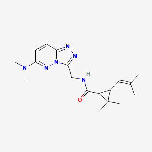 molecular formula C18H26N6O B7092121 N-[[6-(dimethylamino)-[1,2,4]triazolo[4,3-b]pyridazin-3-yl]methyl]-2,2-dimethyl-3-(2-methylprop-1-enyl)cyclopropane-1-carboxamide 