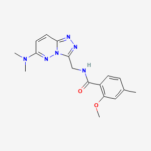 molecular formula C17H20N6O2 B7092124 N-[[6-(dimethylamino)-[1,2,4]triazolo[4,3-b]pyridazin-3-yl]methyl]-2-methoxy-4-methylbenzamide 