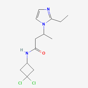 molecular formula C13H19Cl2N3O B7092135 N-(3,3-dichlorocyclobutyl)-3-(2-ethylimidazol-1-yl)butanamide 