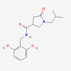molecular formula C16H22N2O4 B7092142 N-[(2,6-dihydroxyphenyl)methyl]-1-(2-methylpropyl)-5-oxopyrrolidine-3-carboxamide 