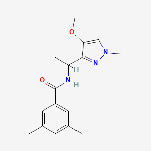 molecular formula C16H21N3O2 B7092178 N-[1-(4-methoxy-1-methylpyrazol-3-yl)ethyl]-3,5-dimethylbenzamide 
