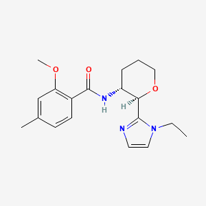 molecular formula C19H25N3O3 B7092200 N-[(2R,3R)-2-(1-ethylimidazol-2-yl)oxan-3-yl]-2-methoxy-4-methylbenzamide 