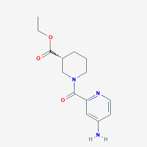 molecular formula C14H19N3O3 B7092254 ethyl (3R)-1-(4-aminopyridine-2-carbonyl)piperidine-3-carboxylate 