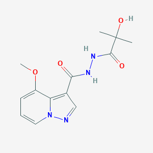 molecular formula C13H16N4O4 B7092265 N'-(2-hydroxy-2-methylpropanoyl)-4-methoxypyrazolo[1,5-a]pyridine-3-carbohydrazide 