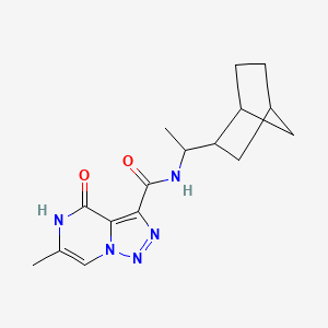 molecular formula C16H21N5O2 B7092280 N-[1-(2-bicyclo[2.2.1]heptanyl)ethyl]-6-methyl-4-oxo-5H-triazolo[1,5-a]pyrazine-3-carboxamide 