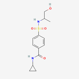 molecular formula C13H18N2O4S B7092315 N-cyclopropyl-4-(1-hydroxypropan-2-ylsulfamoyl)benzamide 