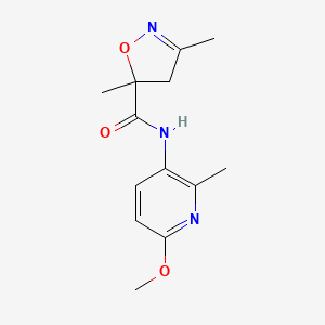 molecular formula C13H17N3O3 B7092317 N-(6-methoxy-2-methylpyridin-3-yl)-3,5-dimethyl-4H-1,2-oxazole-5-carboxamide 