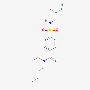 molecular formula C16H26N2O4S B7092323 N-butyl-N-ethyl-4-(2-hydroxypropylsulfamoyl)benzamide 